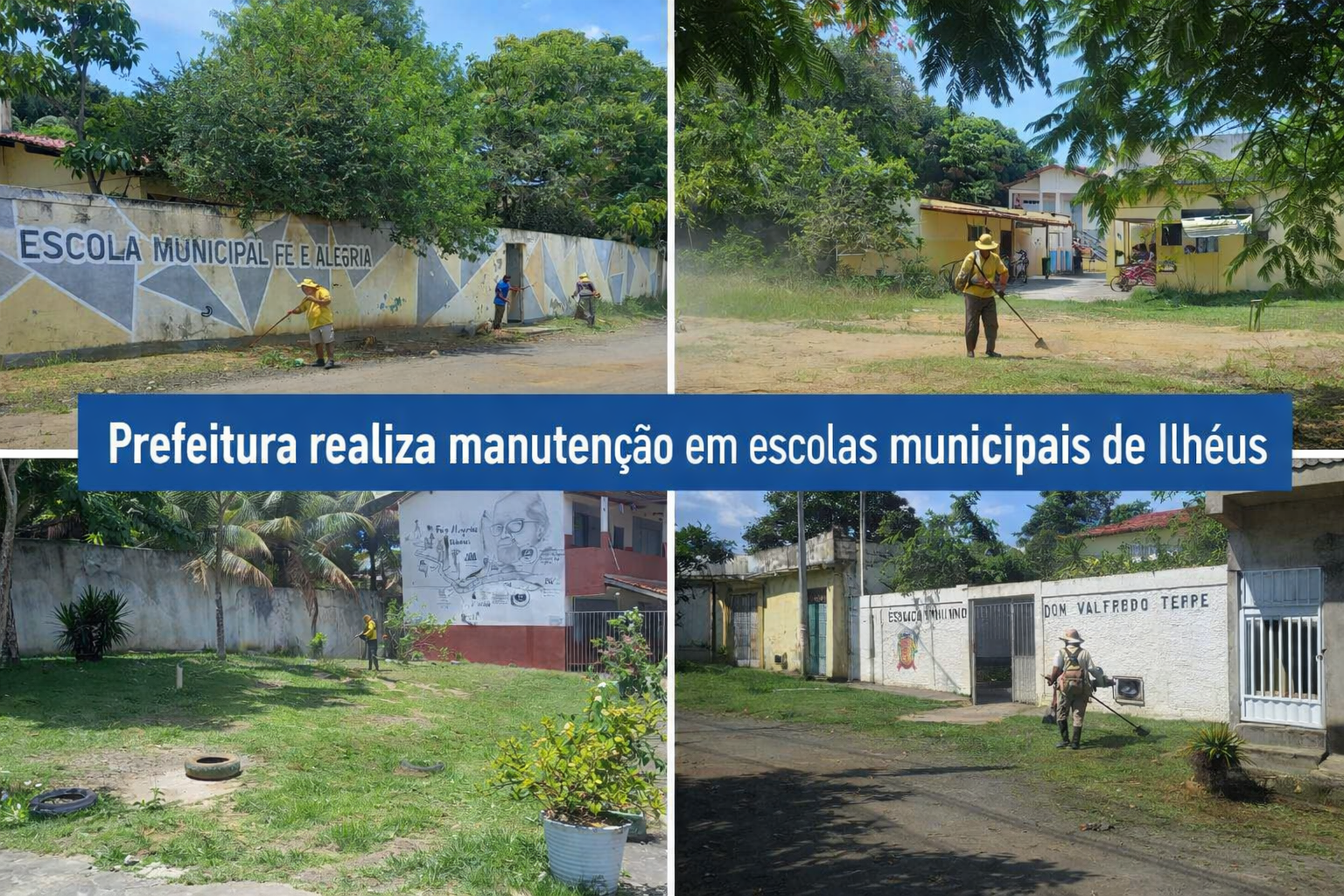 Prefeitura realiza serviços de manutenção em escolas municipais de Ilhéus