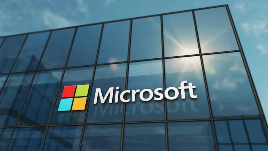 Fachada de um prédio da Microsoft