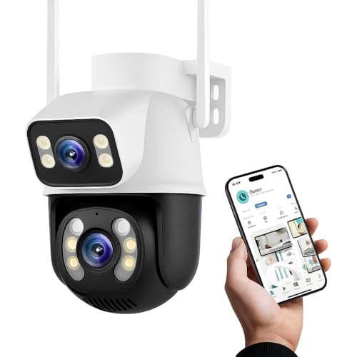 Câmera De Segurança Sem Fio Wi-fi Externa Interna HD 3MP Lente Dupla Giratória