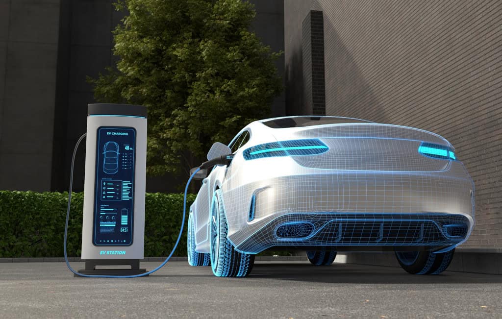 carro elétrico conceito futurístico