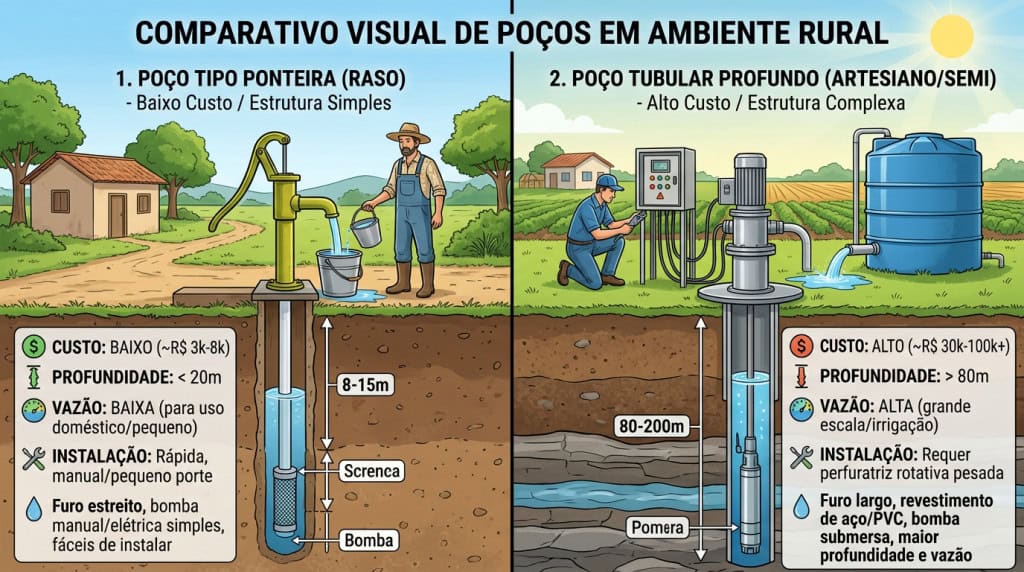 Perfuração de poço artesiano exige investimento e licenças. Entenda todos os custos envolvidos antes de decidir