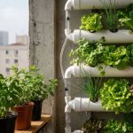 Horta vertical em calha de PVC produz alface, coentro e cebolinha o ano todo em 1 m² de parede e o investimento se paga em 40 dias Horta vertical em calha de PVC produz alface, coentro e cebolinha o ano todo em 1 m² de parede e o investimento se paga em 40 dias