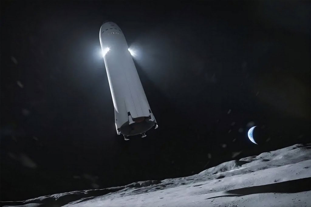 starship módulo de pouso lua