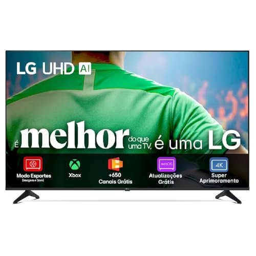 Smart TV LG UHD AI UA75 43 polegadas HDR10 Pro Processador α7 AI Ger 8 webOS 25