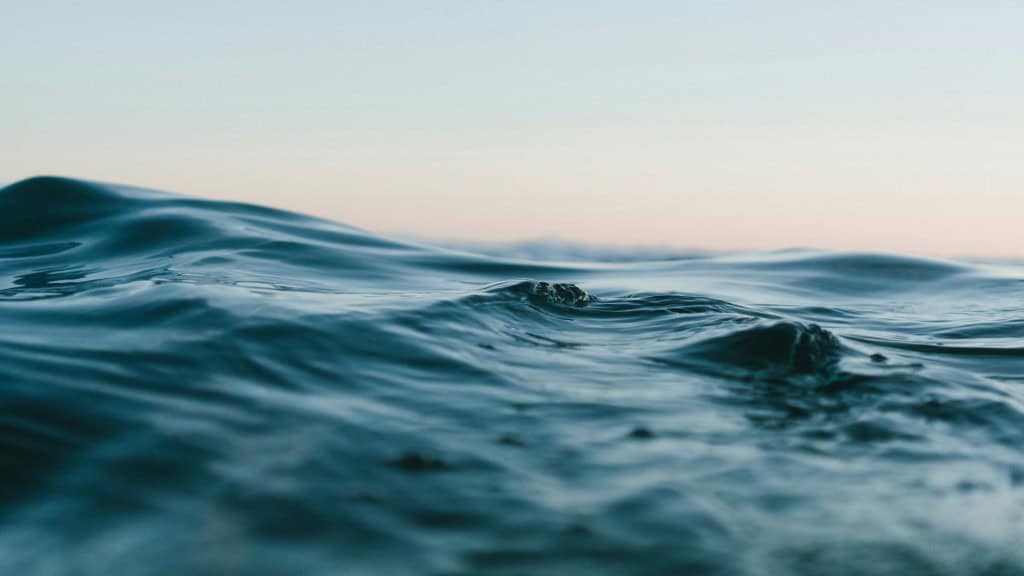 imagem mostra o balançar lento das águas de um oceano profundo
