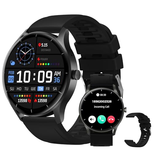 Smartwatch PEJE com Pulseira Extra, Tela Touch HD 1.28, IP68, Chamadas Bluetooth, 123 Modos Esportivos