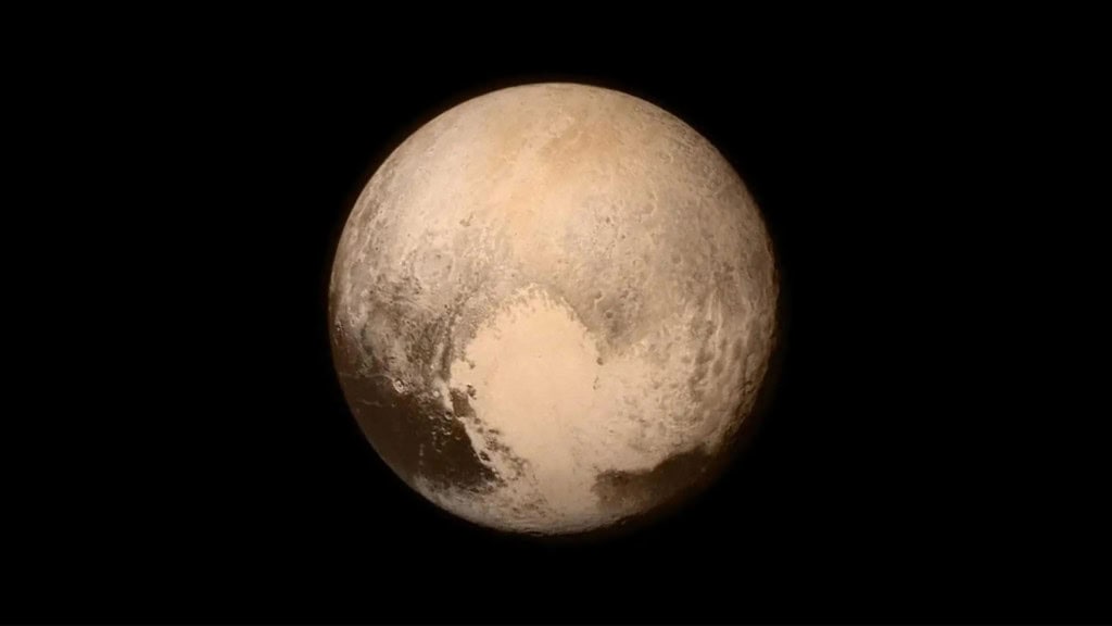 Planeta anão Plutão visto do espaço
