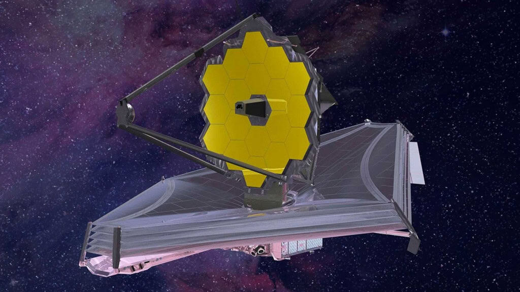 Ilustração do Telescópio Espacial James Webb no espaço