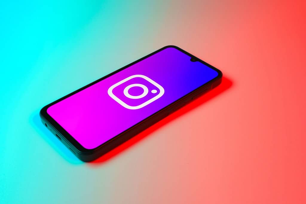 Logo do Instagram em um smartphone
