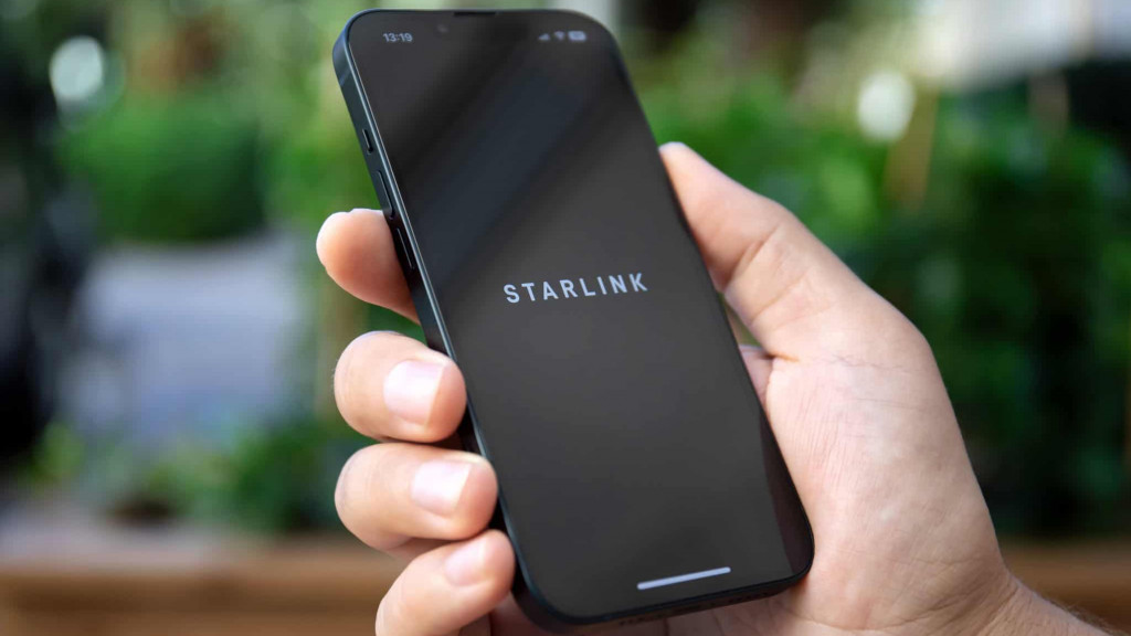 Logo da Starlink em um smartphone