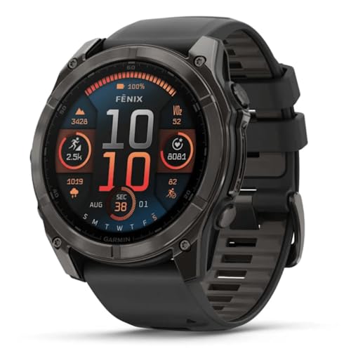 Garmin Fenix 8X Safira Preto Titânio 51mm