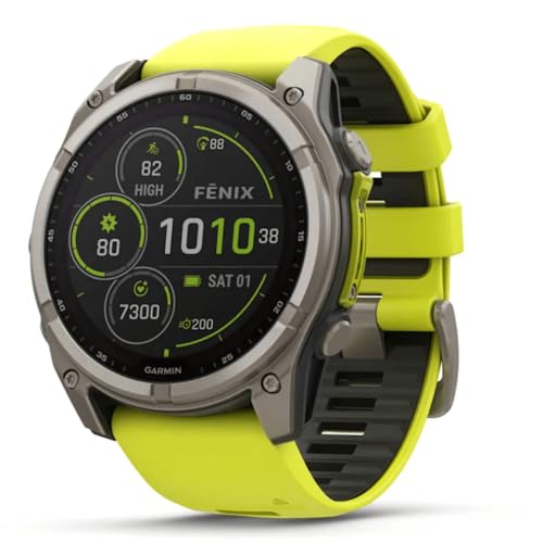 Garmin Fenix 8X Solar Safira Amarelo Titânio 51mm