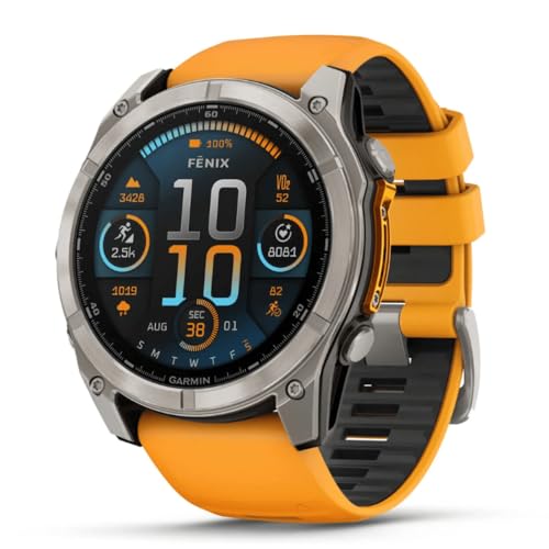 Garmin Fenix 8X Safira Laranja Titânio 51mm