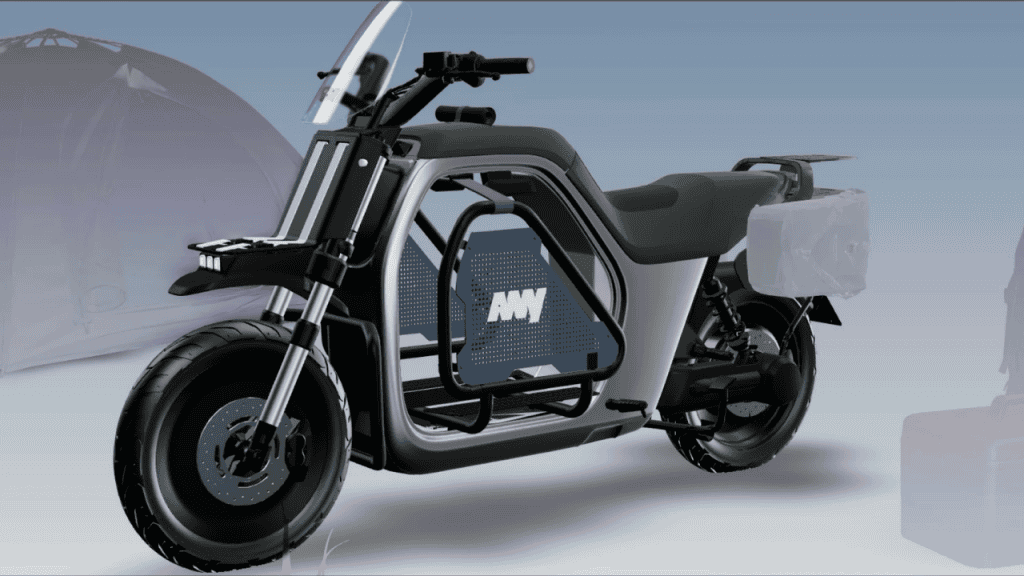 Nova moto elétrica com armazenamento interno no lugar onde fica o motor em motos convencionais