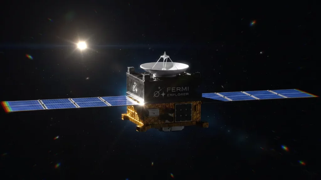 Representação artística da espaçonave planejada para a missão Fermi Explorer, cujo lançamento em direção a Alfa Centauri está previsto para ocorrer até 2029.
