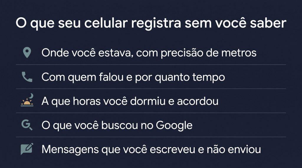 Cinco tipos de dados que seu celular coleta o tempo todo, mesmo sem você perceber