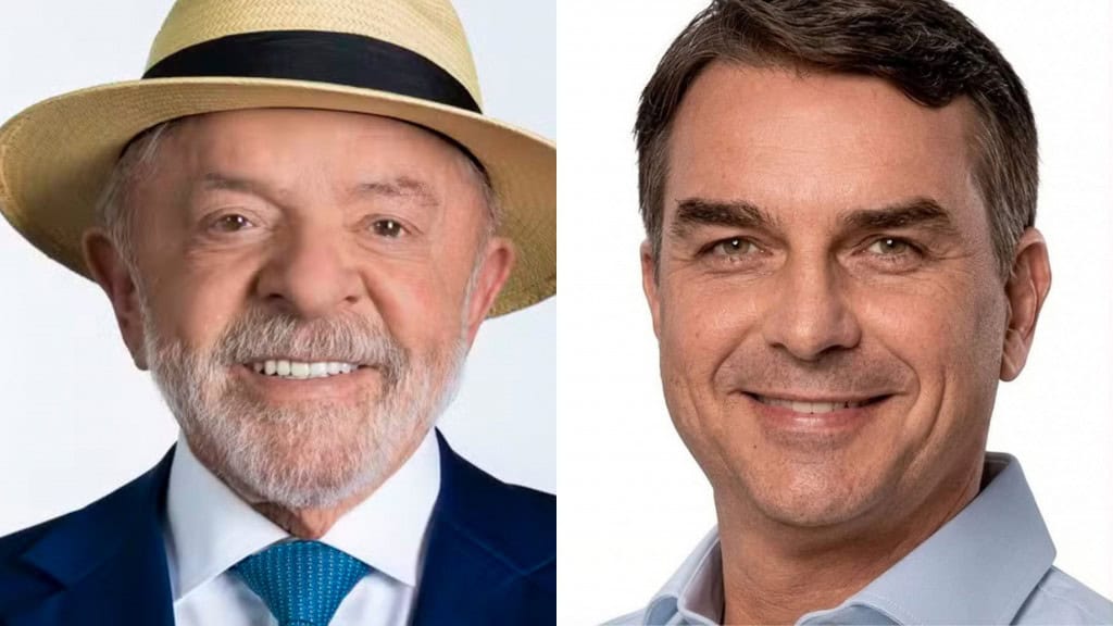 Fotos de Lula e Flávio Bolsonaro