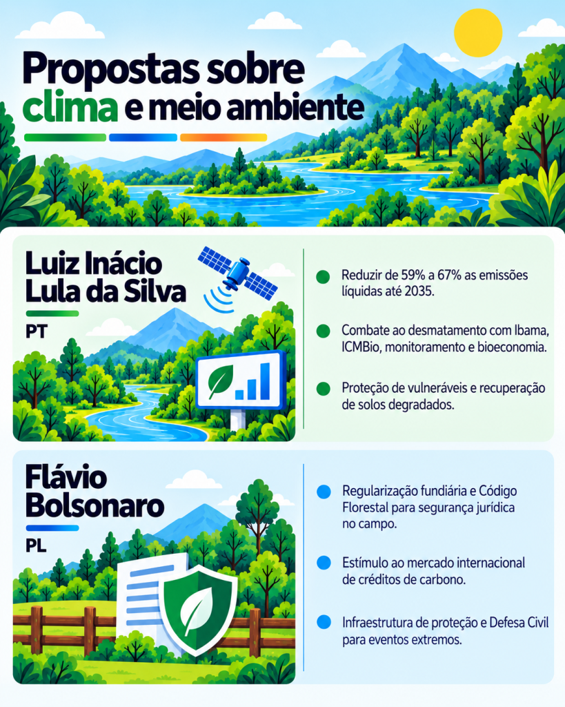 Resumo das propostas dos candidatos em relação ao clima.